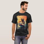 Hund Pug Stand-Up-Paddle-Board T-Shirt (Vorne ganz)