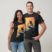 Hund Pug Stand-Up-Paddle-Board T-Shirt (Unisex)