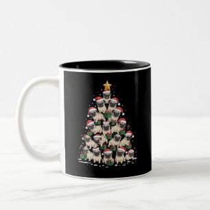 Hund Pugs Weihnachtsbaum Süße Weihnachten Hunde Ma Zweifarbige Tasse