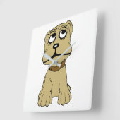Hund Quadratische Wanduhr (Winkel)