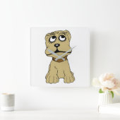 Hund Quadratische Wanduhr (Zuhause)