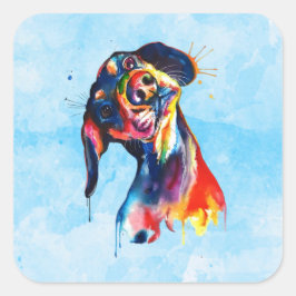 Hund Quadratischer Aufkleber
