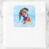 Hund Quadratischer Aufkleber (Tasche)