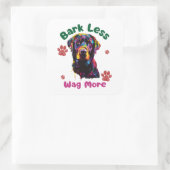 Hund Quadratischer Aufkleber (Tasche)