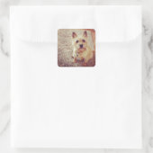 Hund Quadratischer Aufkleber (Tasche)