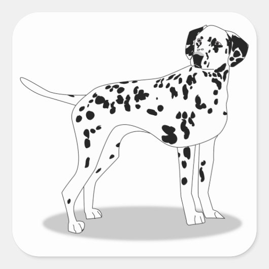 Hund Quadratischer Aufkleber (Vorderseite)