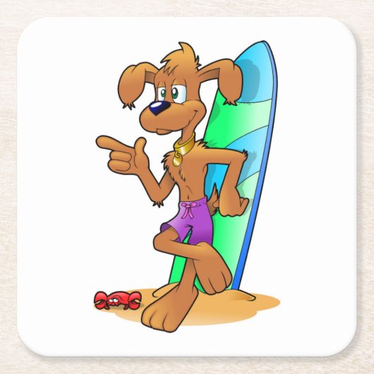 HUND RECHTECKIGER PAPPUNTERSETZER (Vorderseite)