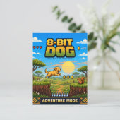 Hund, Retro-8-Bit-Pixelkunst Postkarte (Stehend Vorderseite)