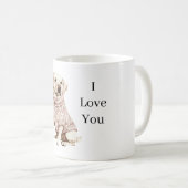 Hund Rosa Blumen Pullover Ich Liebe Dich (Welpenli Kaffeetasse (VorderseiteRechts)
