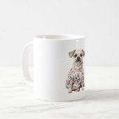 Hund Rosa Blumenpullover Ich liebe dich (Welpenlie Kaffeetasse (Vorderseite Links)