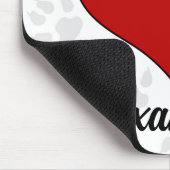 Hund rotes Herz mit Namen Mousepad (Ecke)