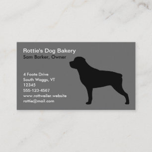 Hund Rottweiler Silhouette-  Rottie grau und Visitenkarte