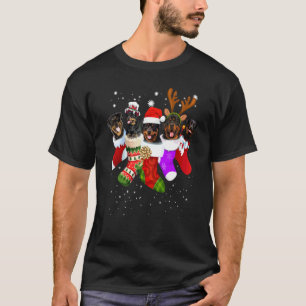 Hund Rottweiler Weihnachts Socken Xmas Schlafanzu T-Shirt