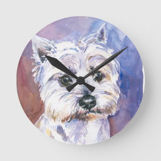 Hund Runde Wanduhr (Vorderseite)