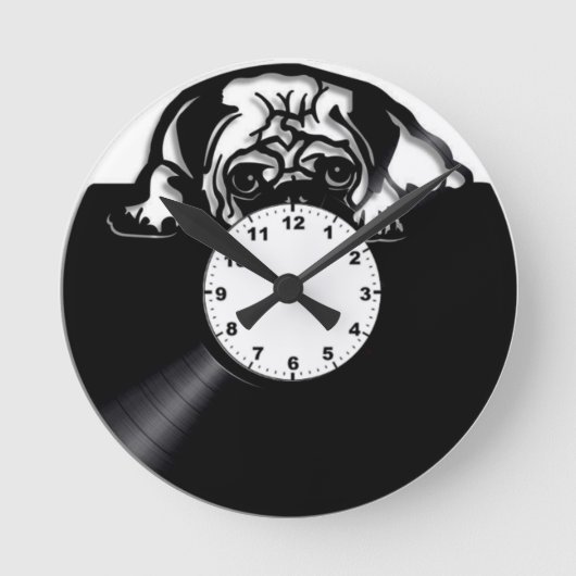 Hund Runde Wanduhr (Vorderseite)