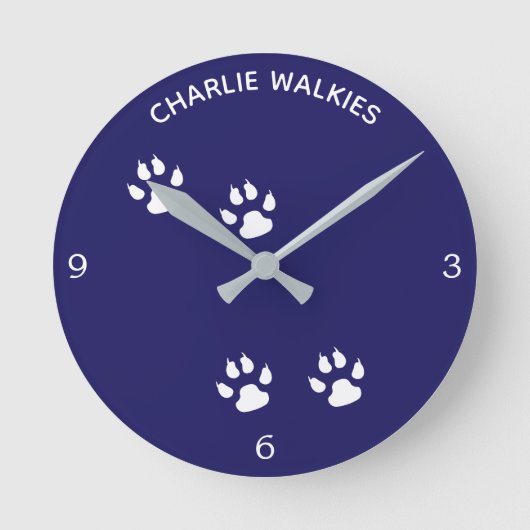 Hund Runde Wanduhr (Vorderseite)
