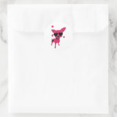 Hund Runder Aufkleber (Tasche)