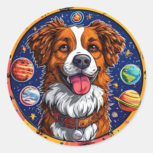Hund Runder Aufkleber (Vorderseite)