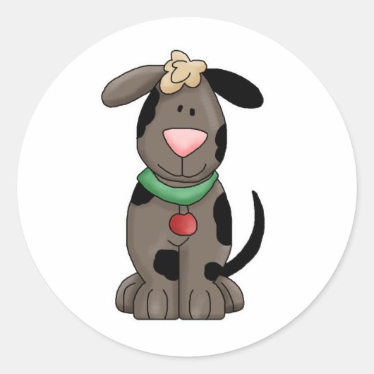 Hund Runder Aufkleber (Vorderseite)