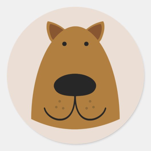 Hund Runder Aufkleber (Vorderseite)