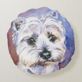 Hund Rundes Kissen (Rückseite)