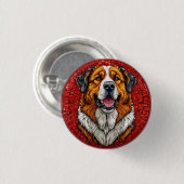 Hund Saint Bernard Button (Vorne & Hinten)