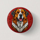 Hund Saint Bernard Button (Vorderseite)