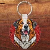 Hund Saint Bernard Schlüsselanhänger (Rückseite)