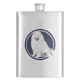 Hund samoyed flachmann