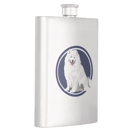 Hund samoyed flachmann (Rechts)