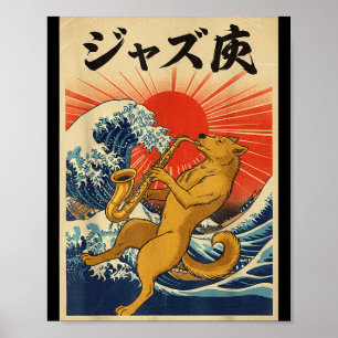 Hund Saxophon Jazz Marschkapelle Abiturientenklass Poster