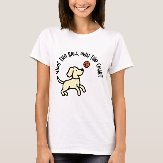 HUND SCHEIDET DEN BASKET-BALL. T-Shirt (Vorderseite)