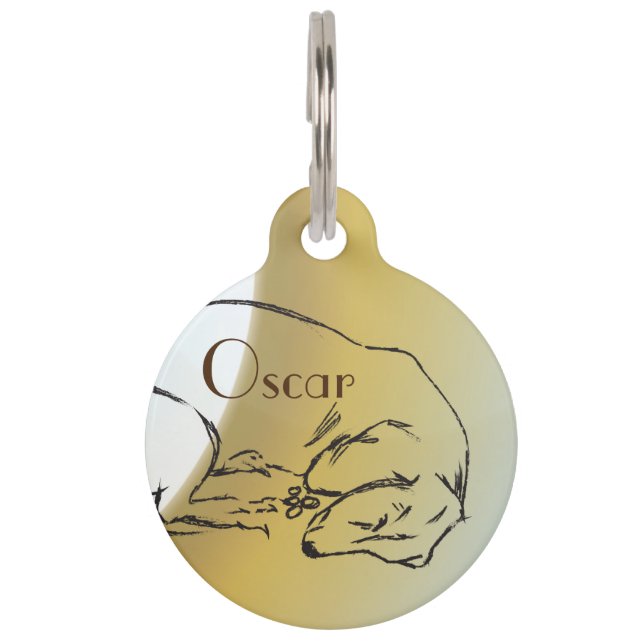 Hund, Schlafende Dackel Individuelle Name Hunde Ta Haustiermarke (Vorderseite)