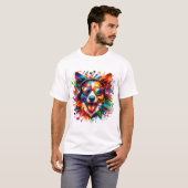 Hund schlägt bunt T-Shirt (Vorne ganz)