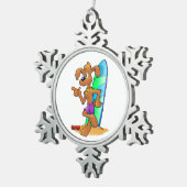 HUND SCHNEEFLOCKEN Zinn-Ornament (Rechts)