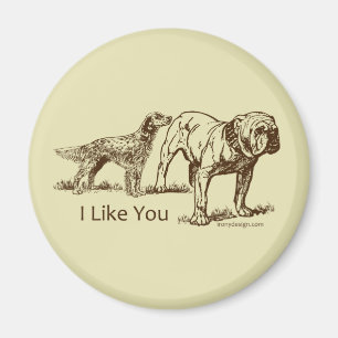 Hund schnüffelt Hintern Magnet