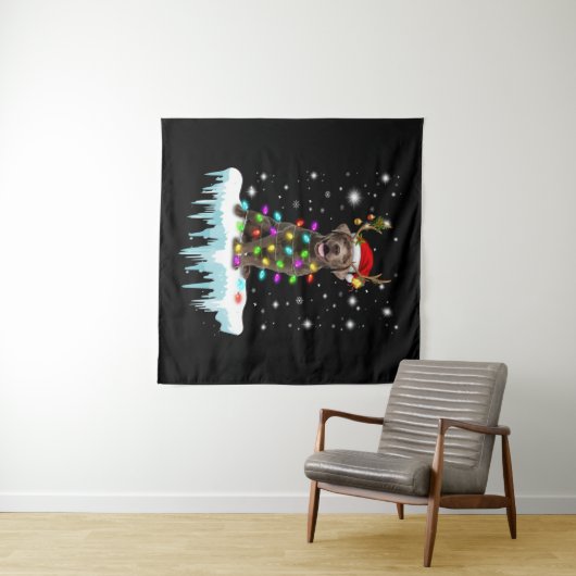 Hund| Schokolade Labrador Weihnachtslicht Wandteppich (Beispiel (Horizontal))