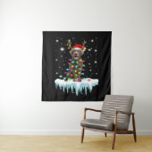 Hund| Schokolade Labrador Weihnachtslicht Wandteppich (Beispiel)