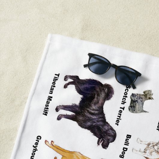 Hund schreibt Badetuch (Beispiel)