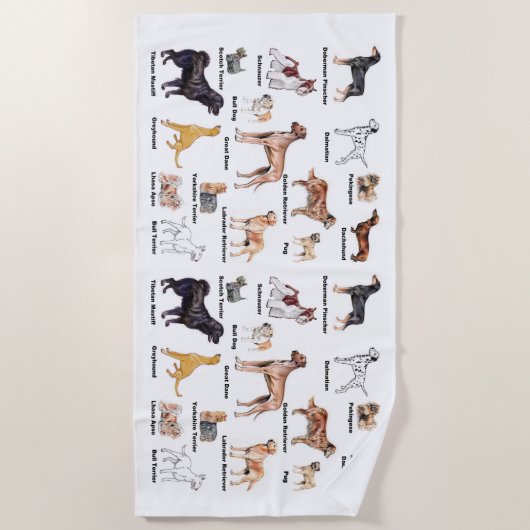 Hund schreibt Badetuch (Vorderseite)