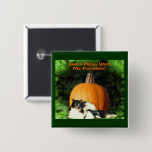 Hund schützt großes KürbisHalloween Button (Vorne & Hinten)