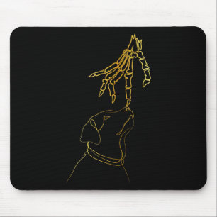 Hund Schwarzer Liebhaber Skelett Hand Lustig Hallo Mousepad