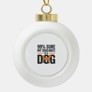 Hund Seelenverwandter Lustiges Vintage-Gravur T-Sh Keramik Kugel-Ornament