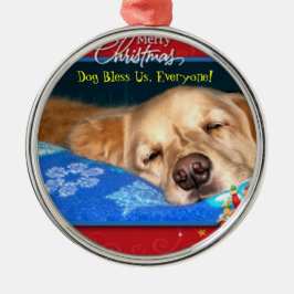 Hund segnen uns, jeder! Gerahmte Silbernes Ornament