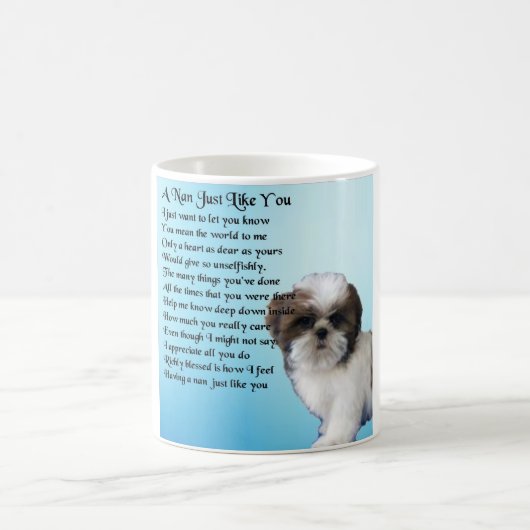 Hund Shih Tzu - Nan-Gedicht Kaffeetasse (Mittel)