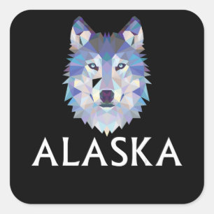 Hund Siberian Husky Husky Hund Face Quadratischer Aufkleber