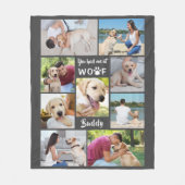 HUND SIE HATTEN MICH BEI WOOF 9 Foto Collage grau Fleecedecke (Vorderseite)