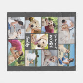 HUND SIE HATTEN MICH BEI WOOF 9 Foto Collage grau Fleecedecke (Vorderseite (Horizontal))
