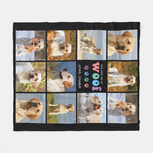 Hund Sie hatten mich bei WOOF Custom 11 Foto Colla Fleecedecke (Vorderseite (Horizontal))
