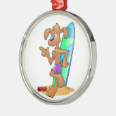 HUND SILBERNES ORNAMENT (Links)